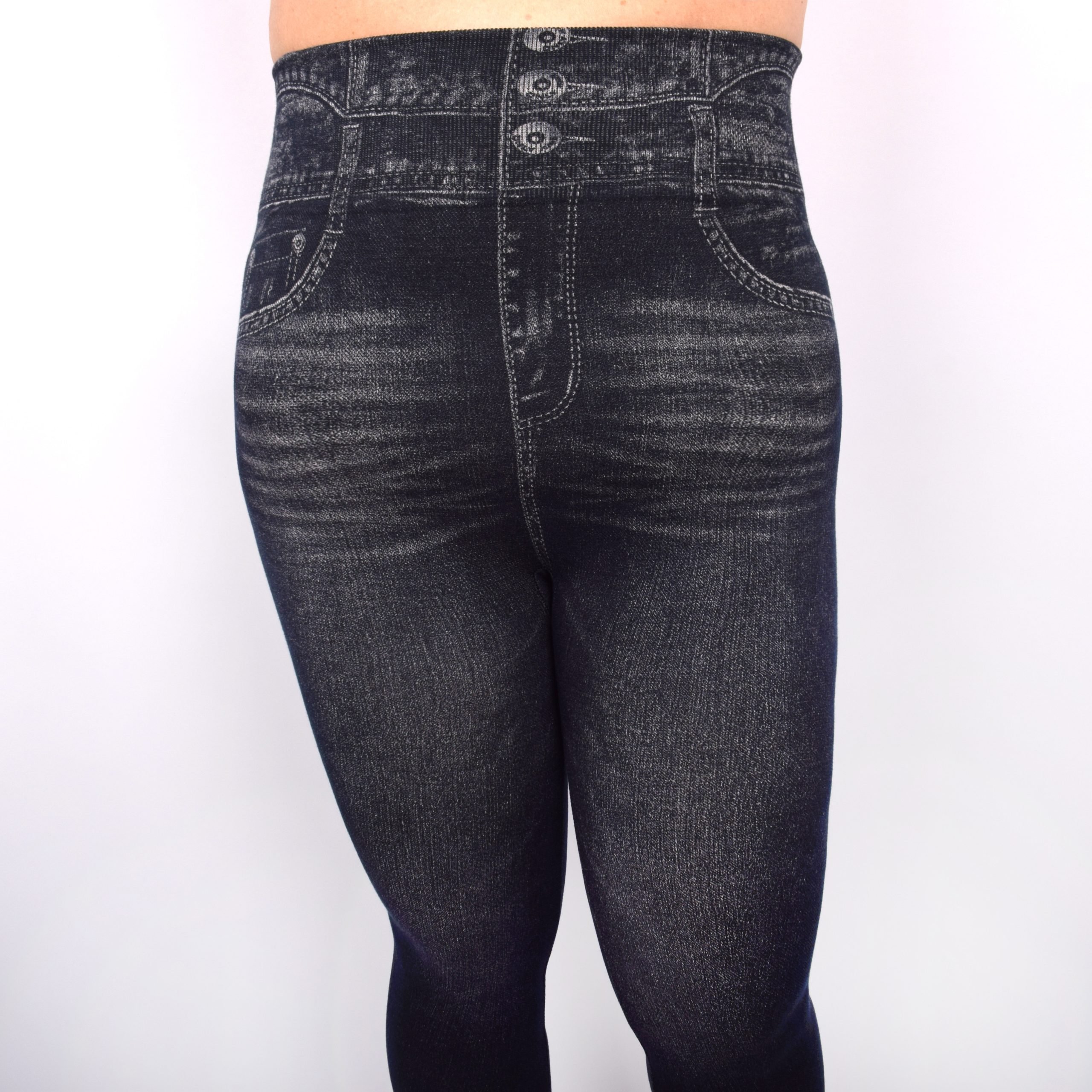 Jeansleggings med hög midja