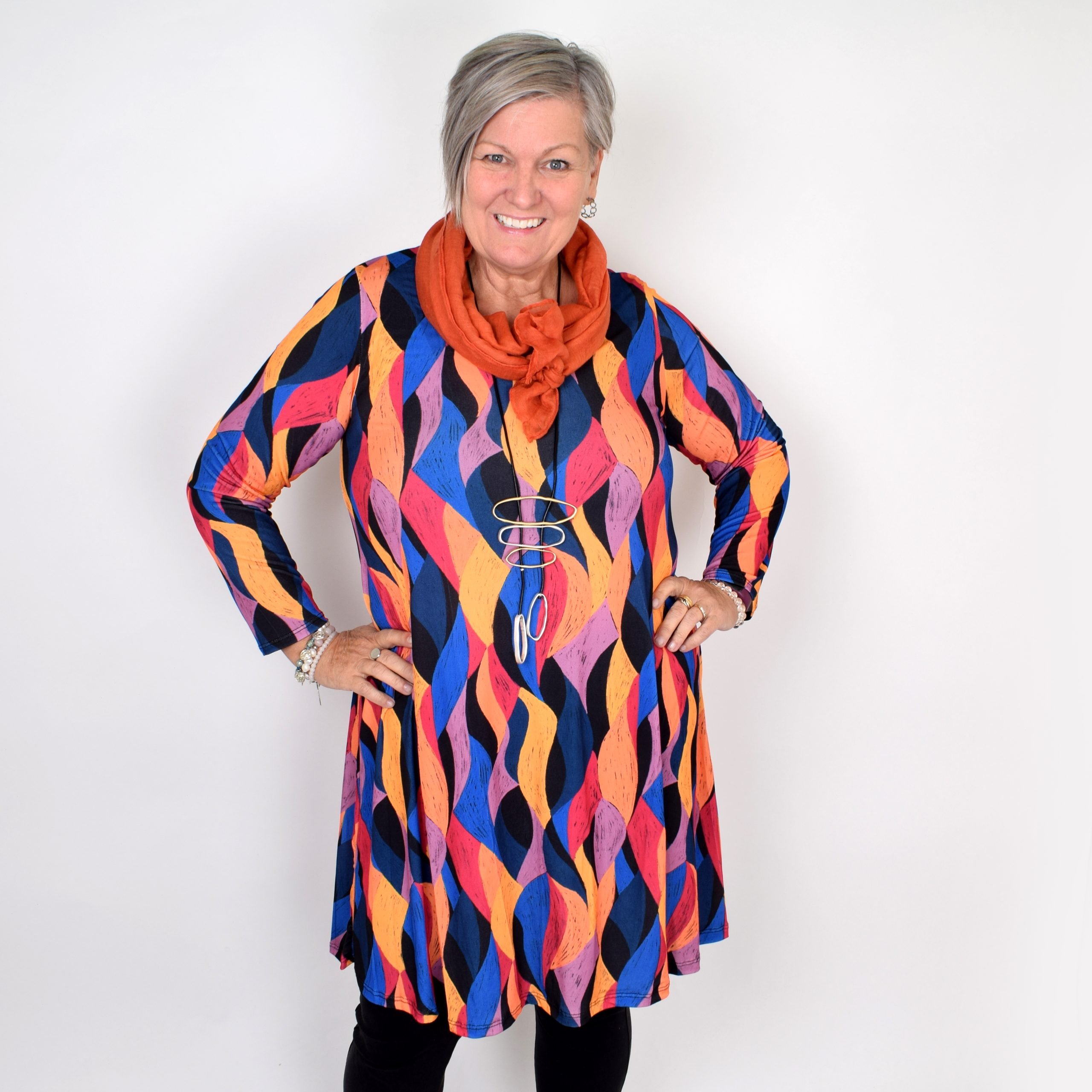 Färgglad Aformad klänning, DIANA MIDI Dress like Marie