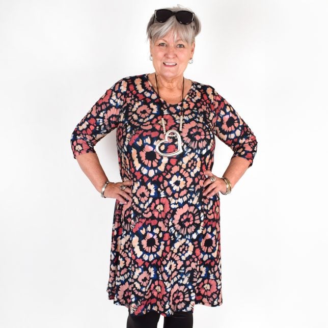 A-mallinen mekko 3/4 hihalla, DIANA MIDI