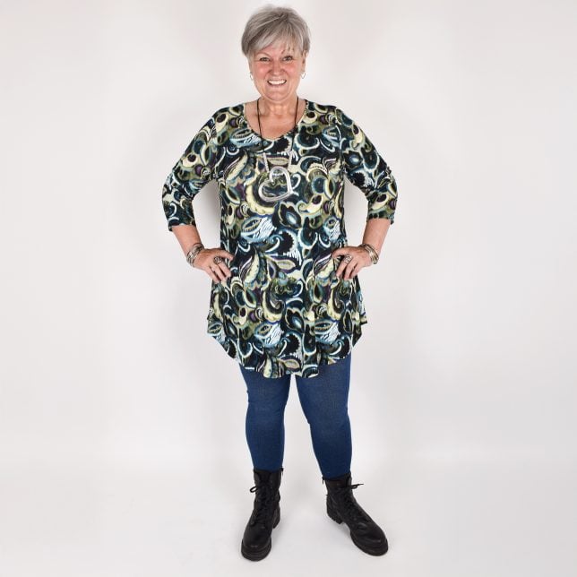 Tunic with blue pattern, MICHELLE