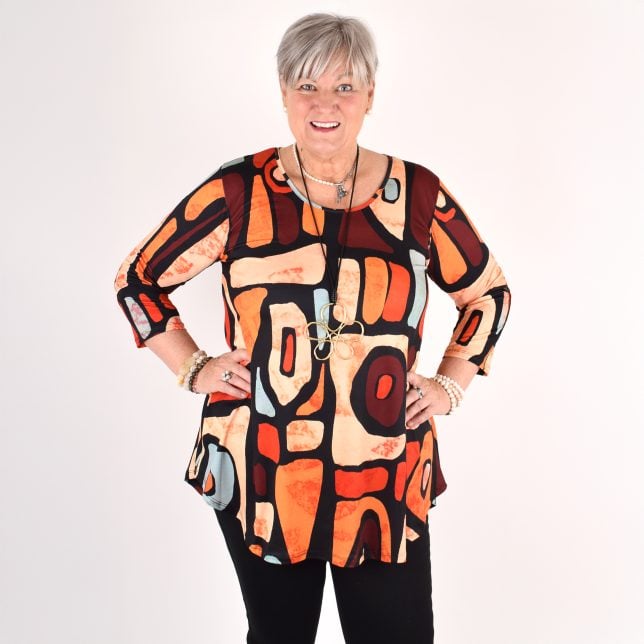 A-line tunic 'DORIS' with a striking pattern