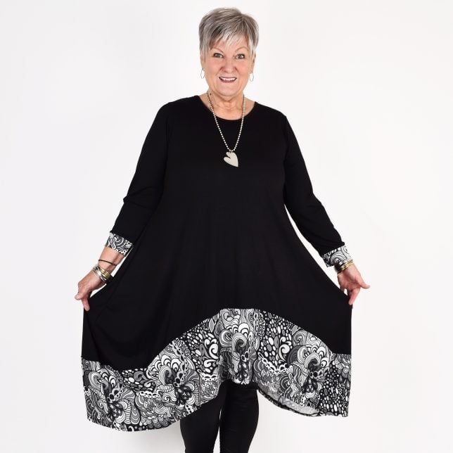 Dress with patterned details, FIONA