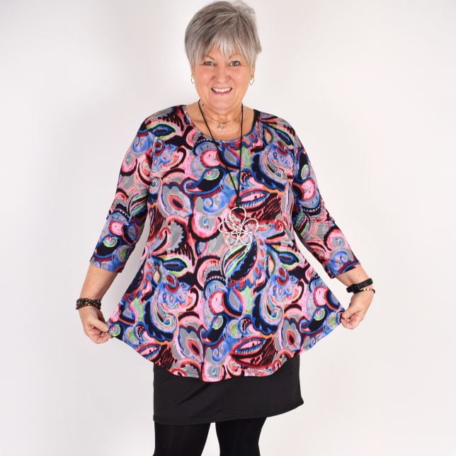 A-line tunic 'DORIS' with a nice pattern